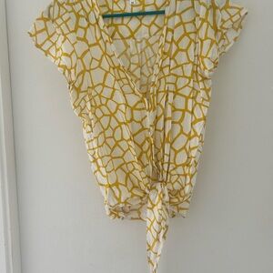 Yellow Geometric Print Women's Set